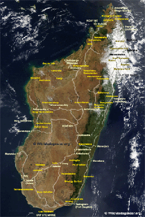Satellite image of Madagascar